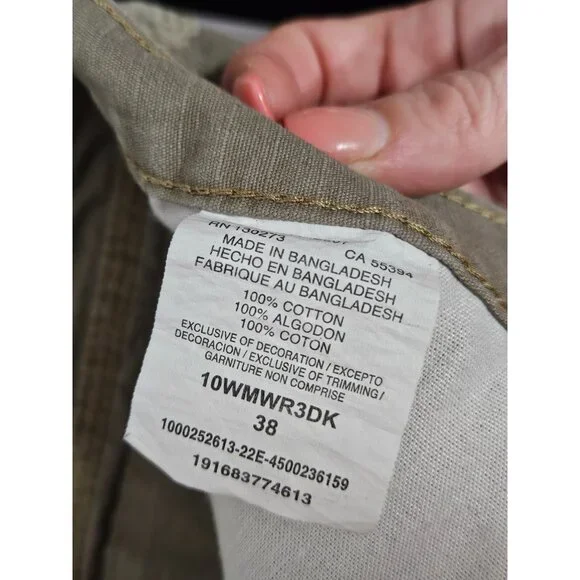 Wrangler mens' heave duty 8 pocket cargo workman khaki zip up shorts size 38 - Picture 8 of 9